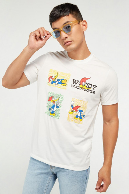Camiseta manga corta estampada de Pajaro Loco