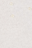 Camiseta manga larga unicolor con perlas decorativas
