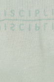 Camiseta azul verde manga sisa con estampado de letras en frente