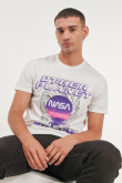 Camiseta manga corta crema clara con estampado de NASA