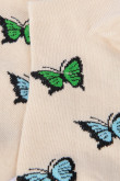 Medias unicolores tobilleras con diseño de mariposas