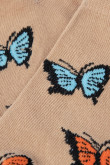 Medias unicolores tobilleras con diseño de mariposas