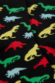 Medias negras largas con motivos de dinosaurios de colores