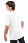Camiseta manga corta crema claro con estampado colorido
