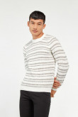 Suéter tejido cuello redondo unicolor con ajuste ceñido