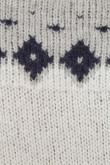 Suéter unicolor con cuello en V y tejido Jacquard