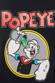 Camiseta azul con estampado de Popeye y mangas cortas