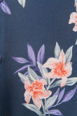 Camisa manga corta azul intenso con estampado de flores