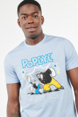 Camiseta azul claro manga corta con estampado de Popeye en frente