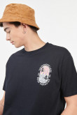 Camiseta oversize unicolor con estampados y manga corta