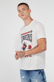 Camiseta unicolor manga corta con diseño deportivo college