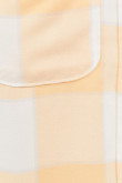 Blusa manga larga unicolor a cuadros con cuello camisero