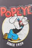 Camiseta cuello redondo gris intensa con estampado de Popeye
