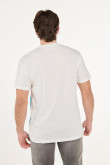 Camiseta manga corta crema claro con diseño de Los Pitufos