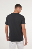 Camiseta negra con estampado de NASA y cuello redondo