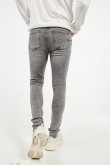 Jean gris oscuro súper skinny con costuras en contraste