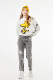 Buzo cerrado, silueta oversize con estampado de Snoopy.