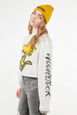 Buzo cerrado, silueta oversize con estampado de Snoopy.