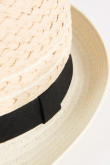 Sombrero Panamá kaky claro de paja con ala en contraste
