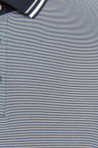 Camiseta polo azul intenso a rayas con detalles tejidos