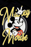 Buzo negro con estampado de Mickey, capota y detalles en rib