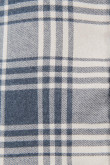 Blusa unicolor con estampado de cuadros y manga larga
