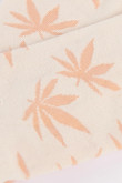 Medias largas unicolor con diseños continuos de hojas
