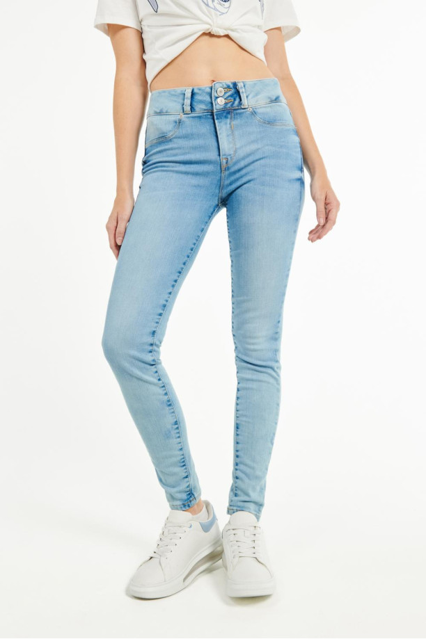 Jeans Mujer Pretina Ancha Claro