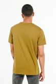 Camiseta manga corta verde con estampado musical en frente