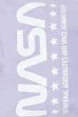 Camiseta cuello redondo lila medio con estampado blanco de NASA