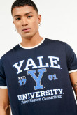 Camiseta manga corta unicolor con diseño college de Yale