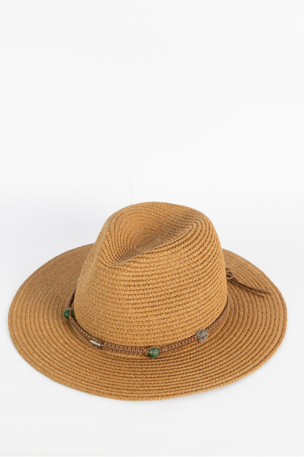 1 pieza Sombrero de paja elegante cuentas conchas para mujer