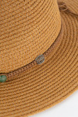 Sombrero fedora kaky oscuro de paja con lazo decorativo