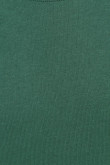 Camiseta crop top verde oscura con cuello redondo y mangas cortas