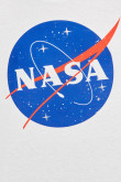 Camiseta crema clara con estampado de NASA y manga corta