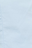 Blusa azul clara manga larga aglobada y escote en espalda