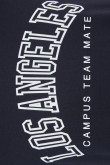 Camiseta manga corta azul intensa con estampado college de Los Ángeles