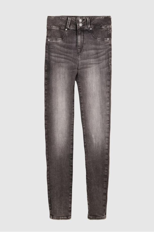 JEANS BÁSICO PUSH UP MUJER GRIS OSCURO