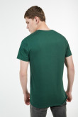 Camiseta cuello redondo verde oscura con diseño college blanco de Hannover