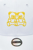 Cachucha beisbolera blanca con bordado amarillo de osos