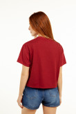 Camiseta roja violeta crop top con diseño de Harry Potter