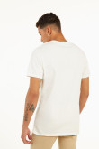 Camiseta crema clara con estampado college verde de Boston y manga corta