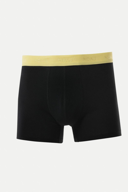 Bóxer negro midway brief-largo con elástico amarillo