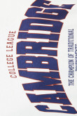 Camiseta crema clara con estampado college de Cambridge y cuello redondo