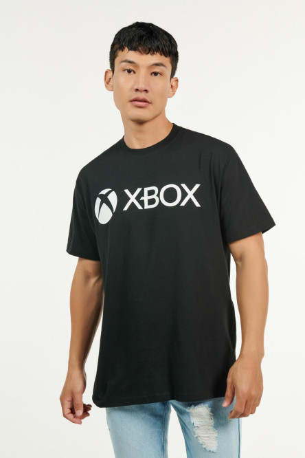 Camiseta manga corta negra con estampados de Xbox