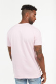 Camiseta rosada clara con estampado college de Manhattan y manga corta