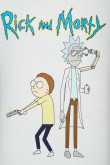 Camiseta crema clara cuello redondo con diseño de Rick & Morty