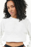 Suéter tejido unicolor cuello redondo de silueta holgada