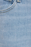 Jean súper skinny azul claro tiro bajo con costuras en contraste