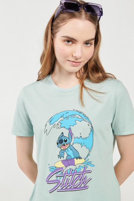 Camiseta manga corta estampada de Lilo & Stitch